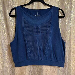Free People Movement Navy Blue Running Through My Mind Mesh Tank Small